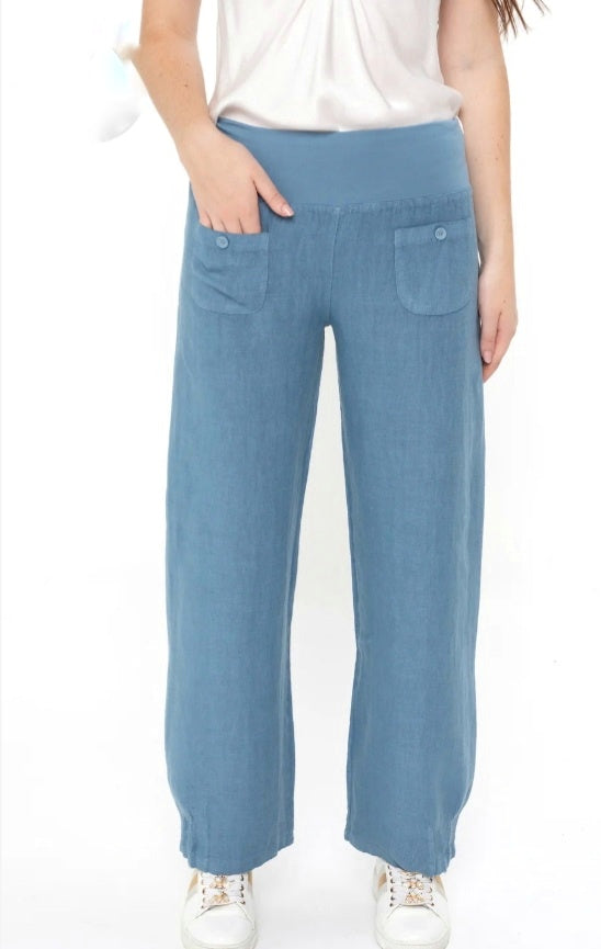 ESA ~Linen Front Pkt Pant
