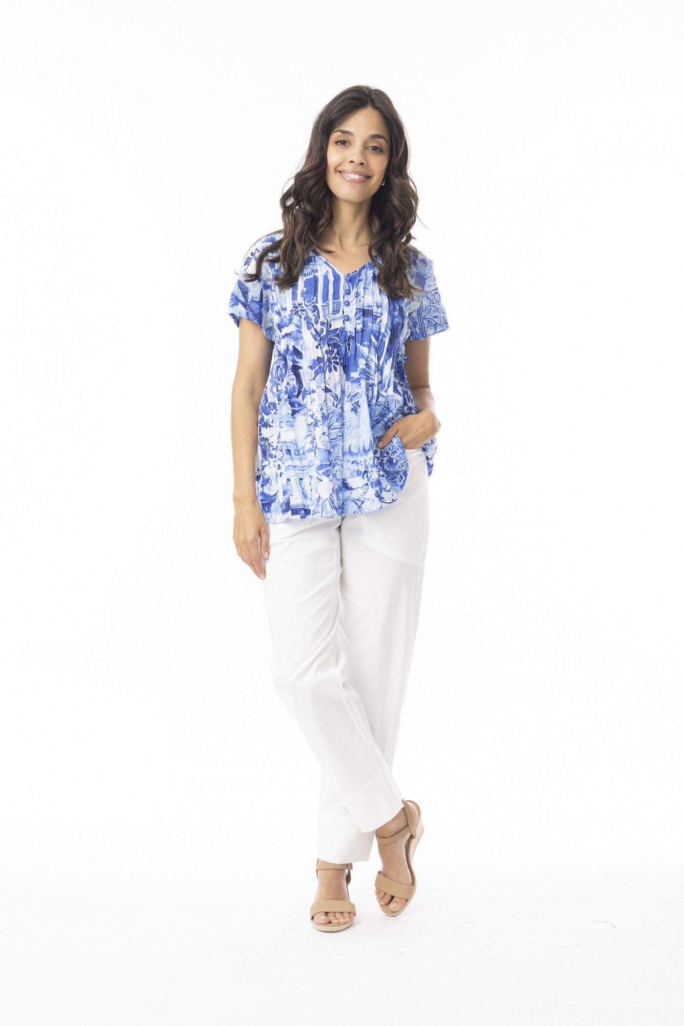 Orientique~ Okayama Top Pleated