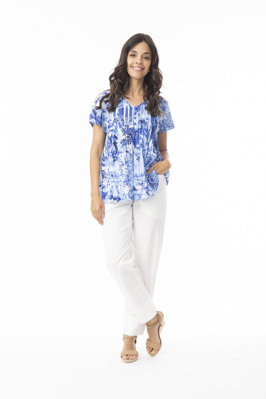 Orientique~ Okayama Top Pleated