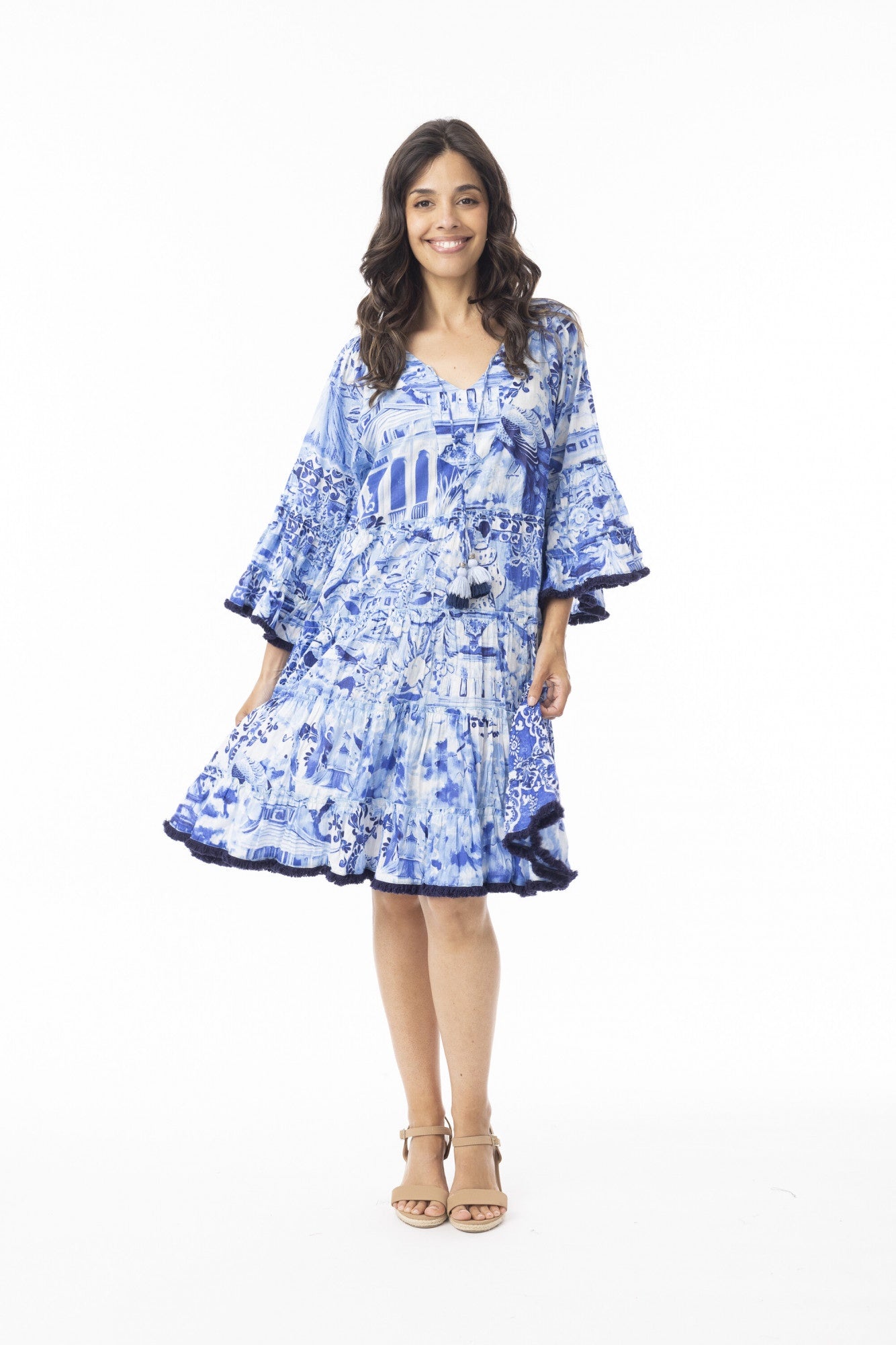 Orientique~Okayama Dress Layers Frill Sleeve