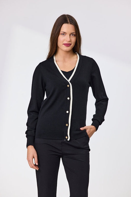 Newport~Ace Merino Cardigan Black