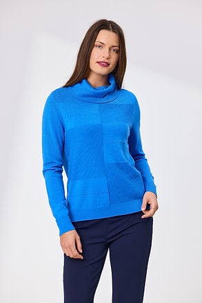 Newport~Ollie Roll Neck Jumper Bright Blue