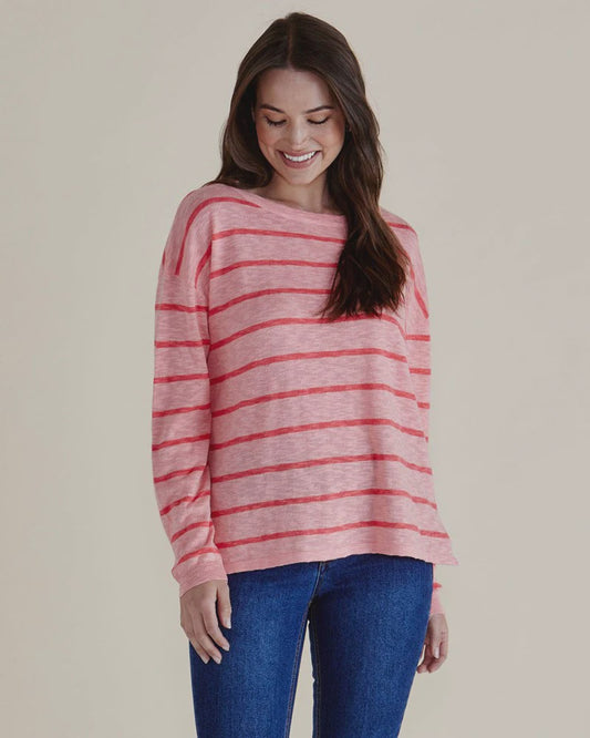 BB~ Natasha Knit Top Pink Stripe