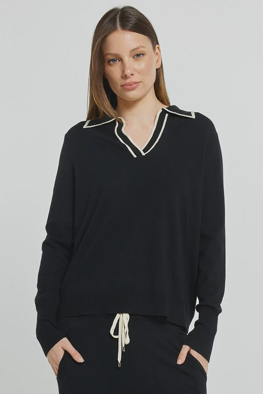 BB~Makenna Polo Sweater Black
