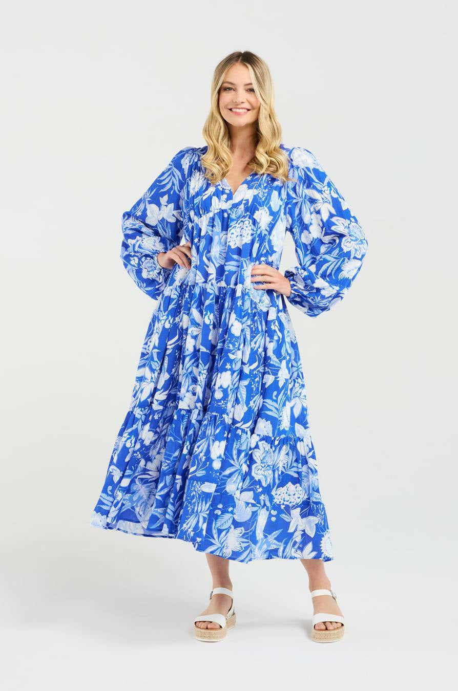 Blackstone~Liana Tiered V-Neck Dress