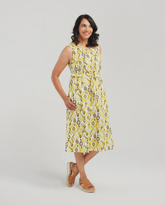 Blackstone~Sleeveless Ikat dress