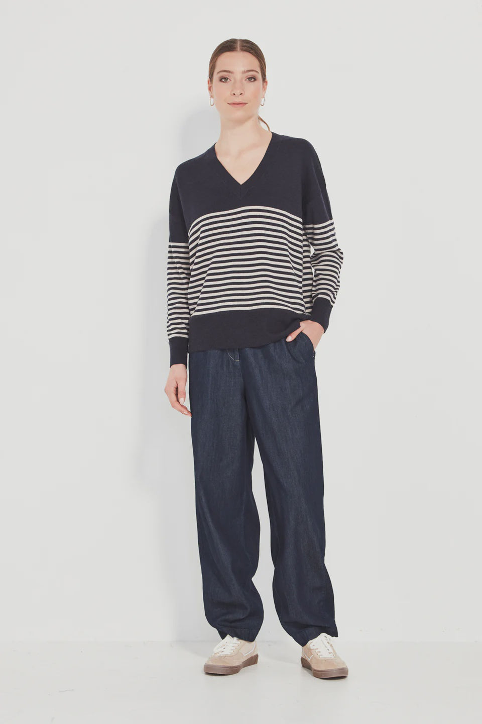 Verge~ Brag Sweater Ink Stripe