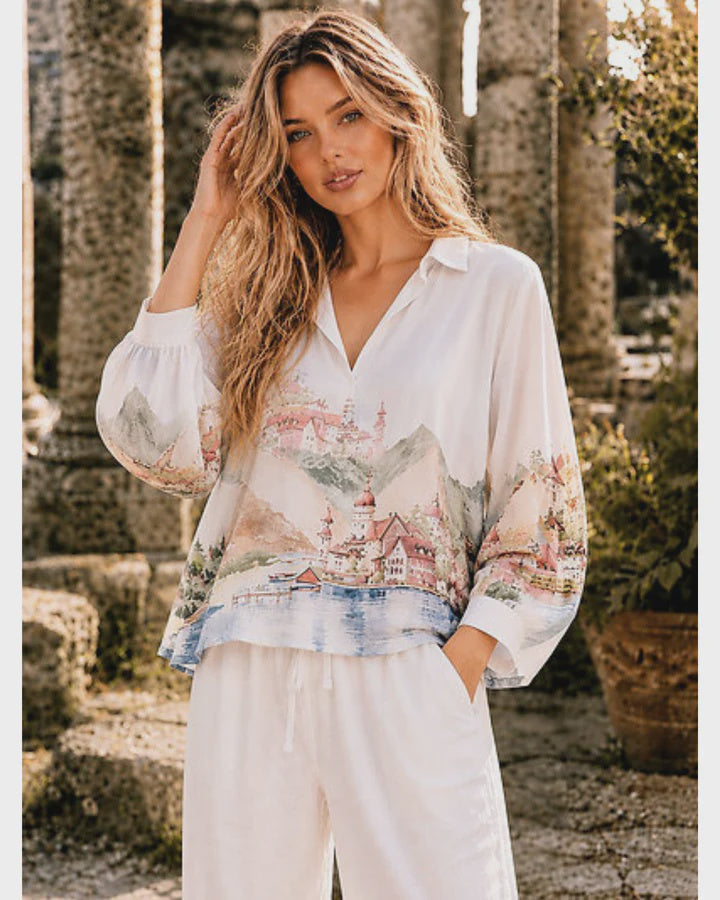 Lilliano~Castle Print Top