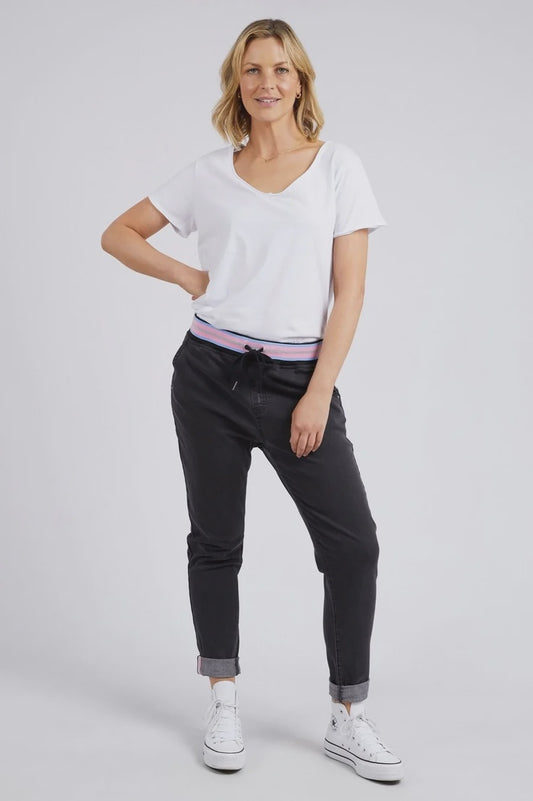 Elm~Melody Denim Jogger Black