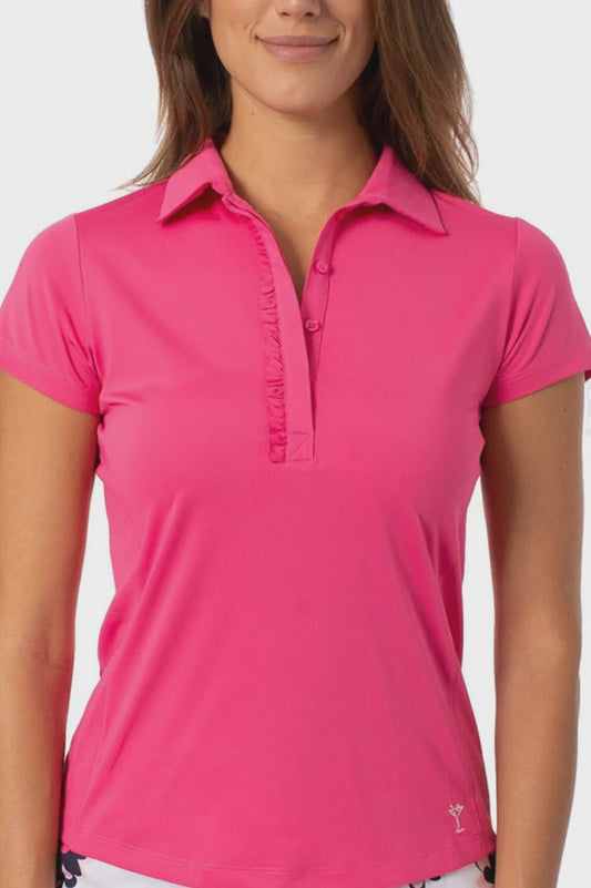 Golftini~ Ruffle Polo Hot Pink