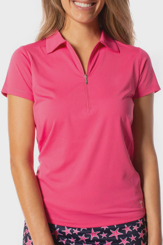 Golftini~Zip Polo Hot Pink