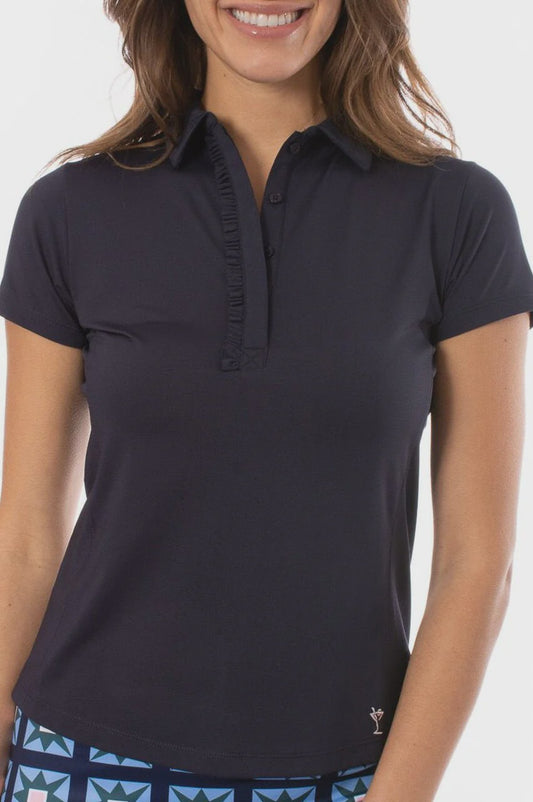 Golftini~ Ruffle Polo Navy
