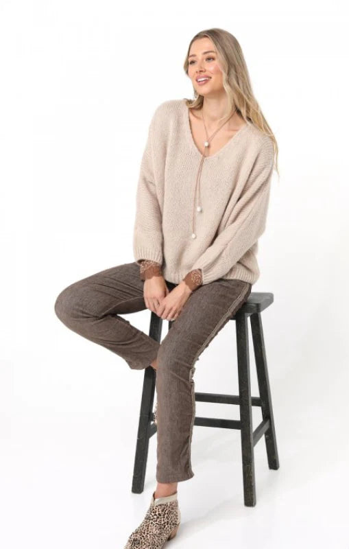 ESA~Corduroy Pants Lurex Stripe