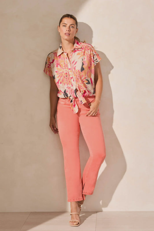 Tribal~Tie Front Top
