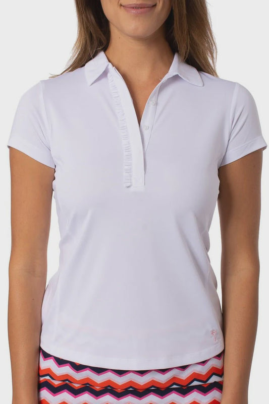 Golftini~ Ruffle Polo White